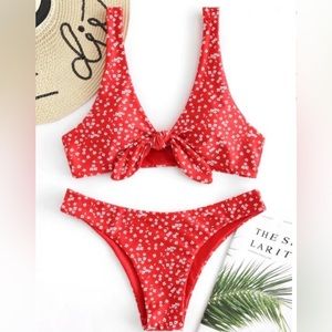 Shein Red Floral Bikini